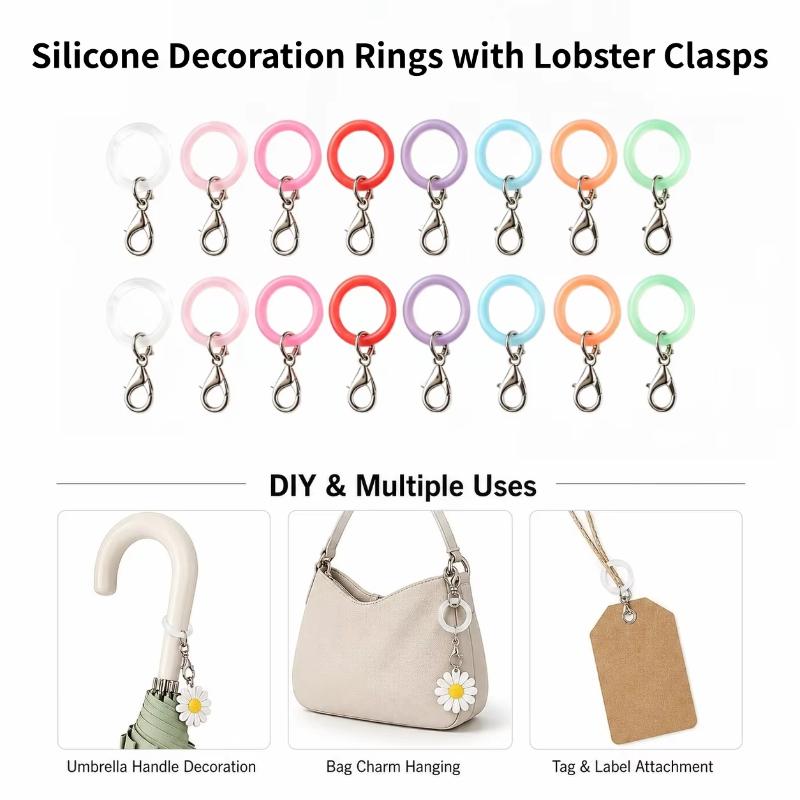 5/10 Pcs Silicone Umbrella Han - đánh giá và giá Lobster Clasp Silver