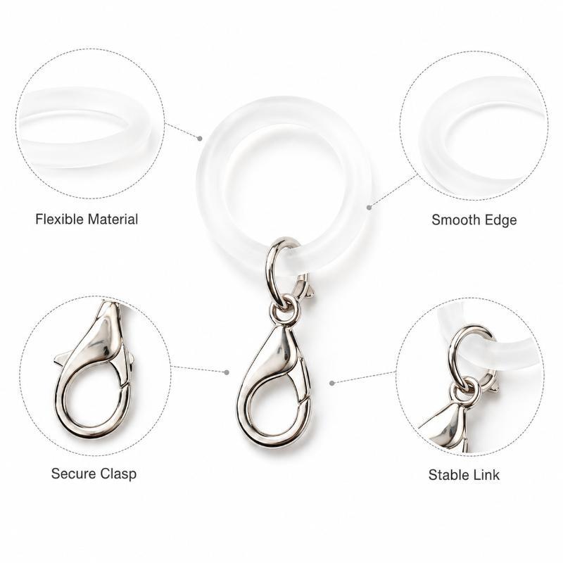 5/10 Pcs Silicone Umbrella Han - đánh giá và giá Lobster Clasp Silver